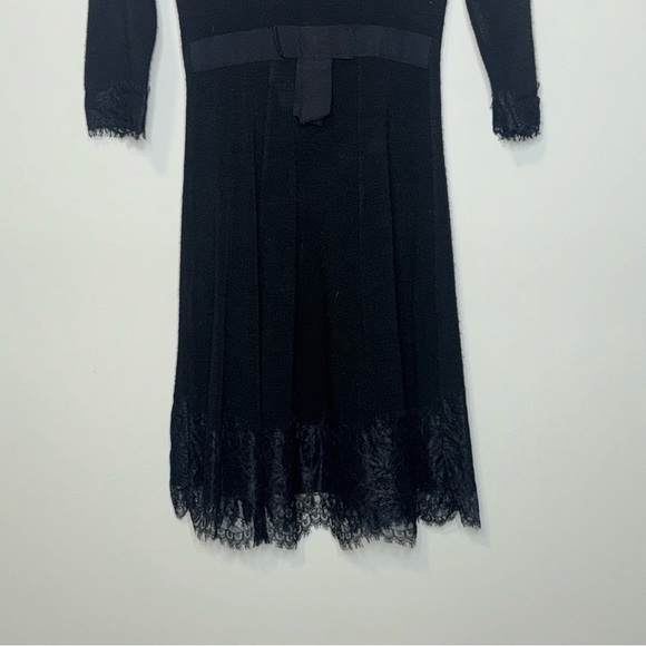 Rinascimento Black Long Sleeve Dress with Lace Hem - Picture 3 of 7